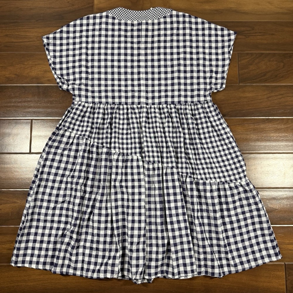 Anthropologie 11.1 TYLHO Women's Size XL Blue White Gingham Tunic Dress‎ - Picture 8 of 11